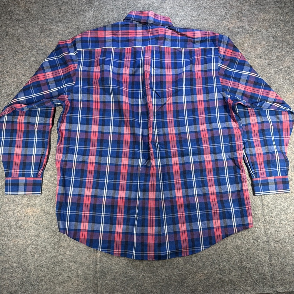 Brooks Brothers Shirt Men's XL  Madison Button Down Blue Red Plaid Logo Cotton - Picture 5 of 6